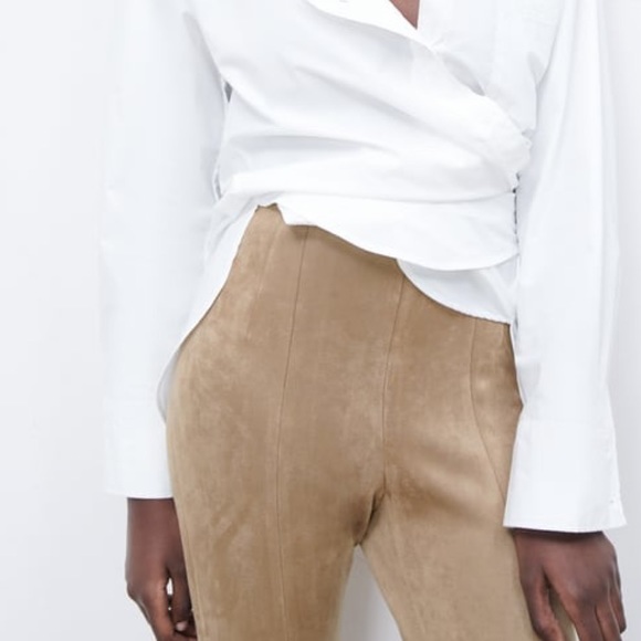 ZARA FAUX SUÈDE LEGGINGS NWT - Picture 2 of 10